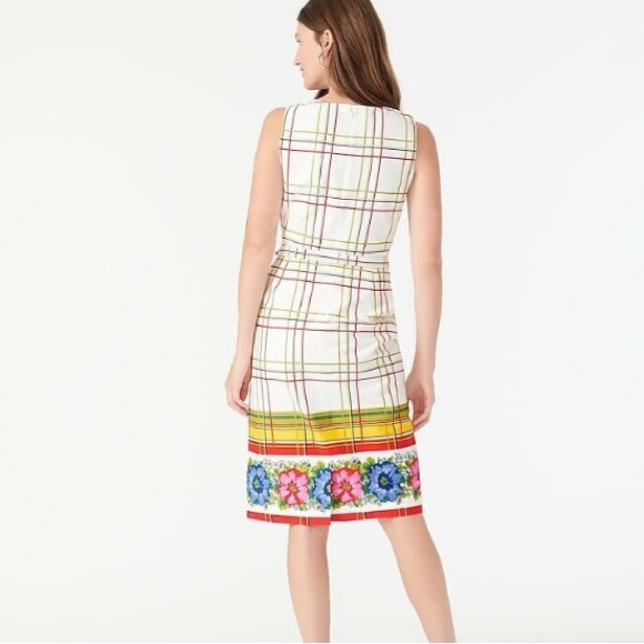 J.Crew NWT Belted Floral Border Dress size 2 - Picture 3 of 5
